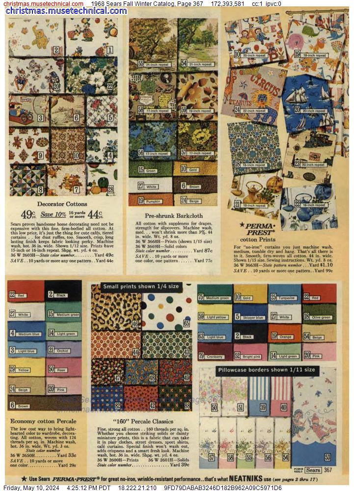 1968 Sears Fall Winter Catalog, Page 367