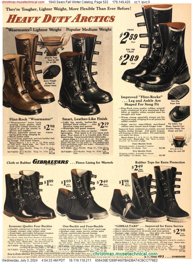 1940 Sears Fall Winter Catalog, Page 522