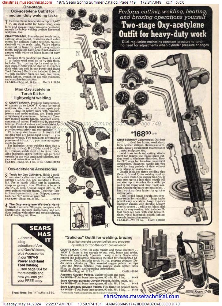 1975 Sears Spring Summer Catalog, Page 749