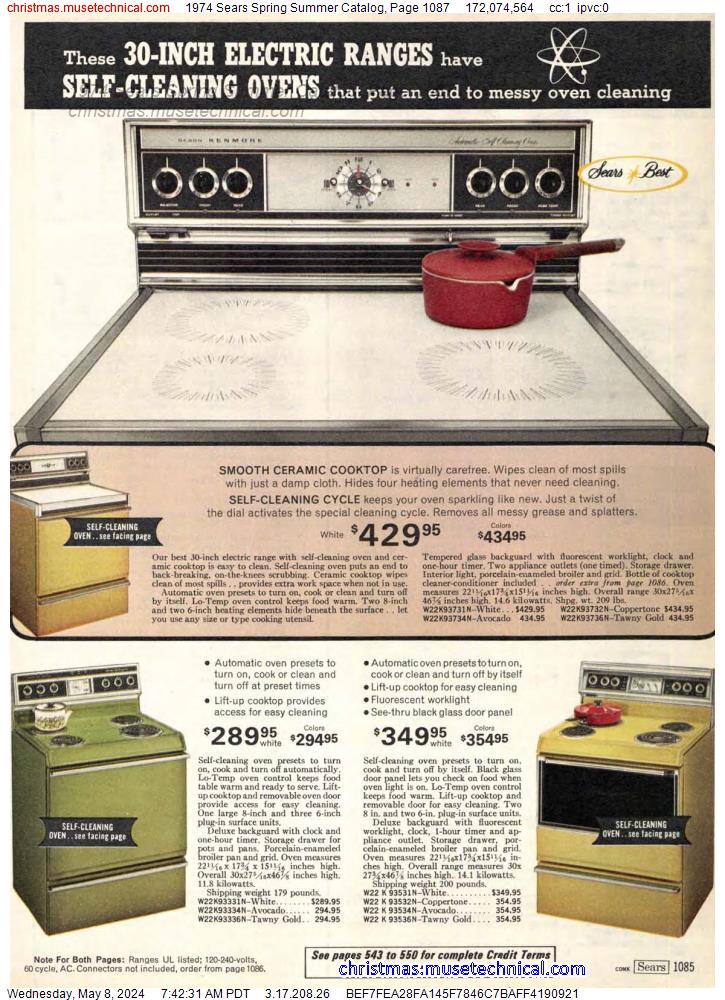 1974 Sears Spring Summer Catalog, Page 1087