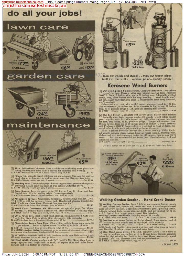1959 Sears Spring Summer Catalog, Page 1327