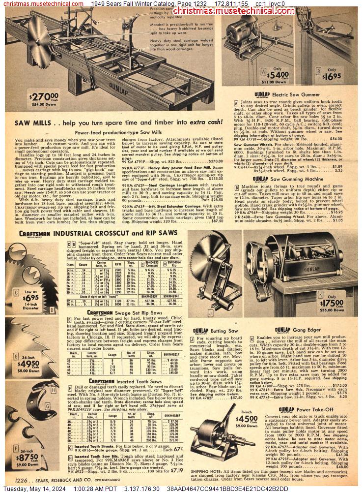 1949 Sears Fall Winter Catalog, Page 1232