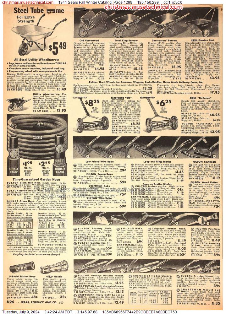 1941 Sears Fall Winter Catalog, Page 1299