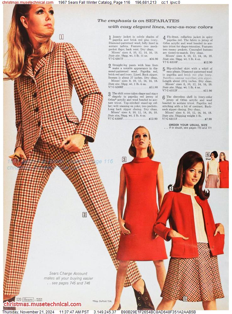 1967 Sears Fall Winter Catalog, Page 116