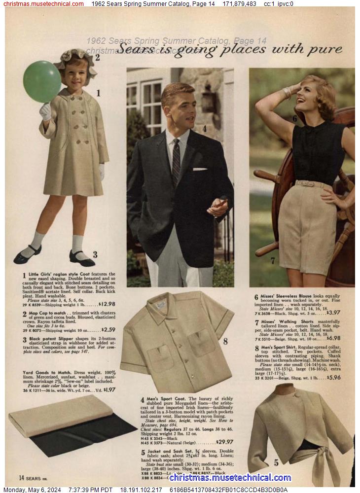 1962 Sears Spring Summer Catalog, Page 14