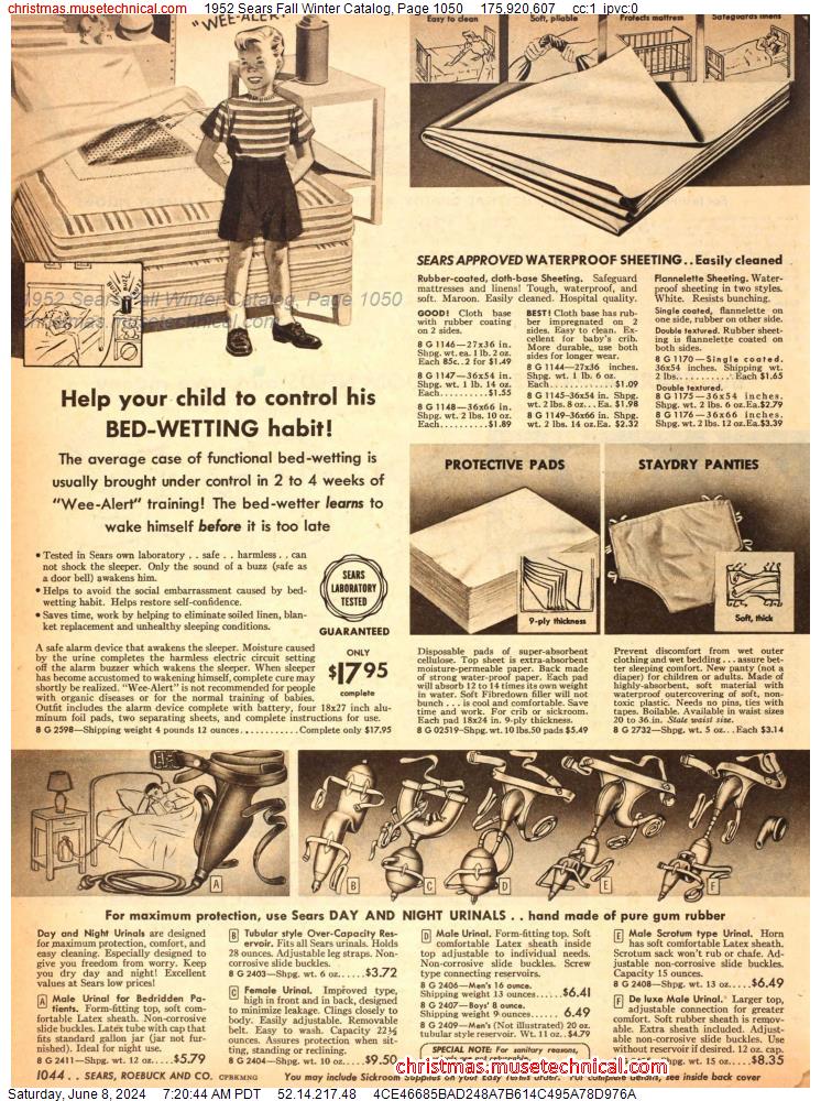 1952 Sears Fall Winter Catalog, Page 1050