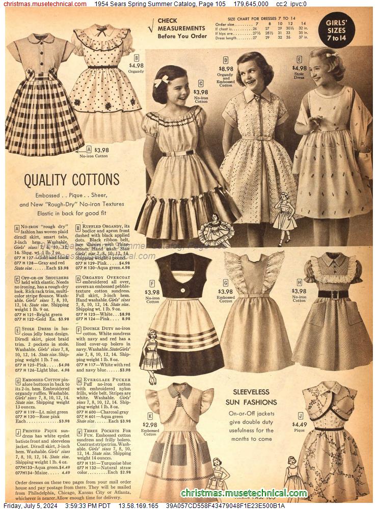 1954 Sears Spring Summer Catalog, Page 105