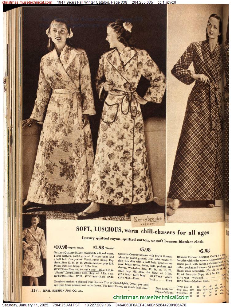 1947 Sears Fall Winter Catalog, Page 338