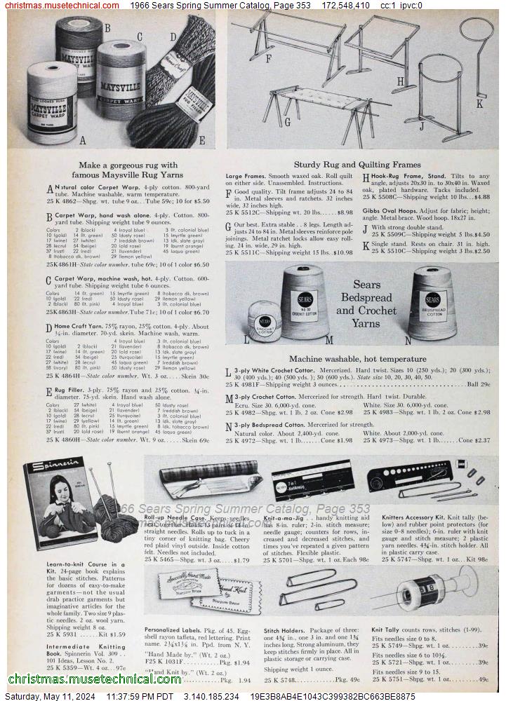 1966 Sears Spring Summer Catalog, Page 353
