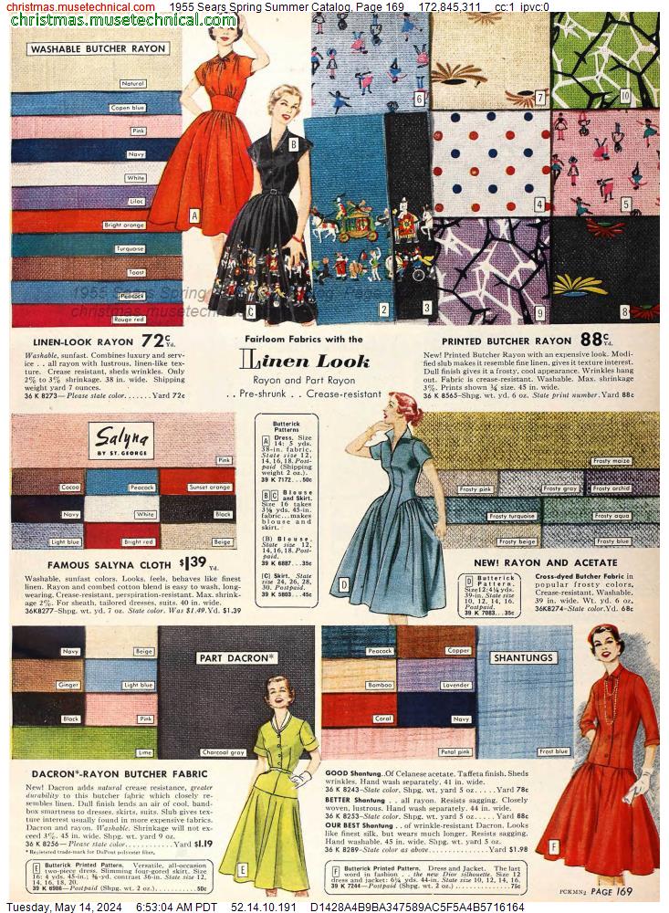 1955 Sears Spring Summer Catalog, Page 169
