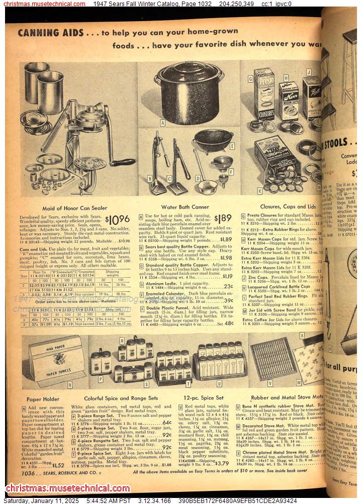 1947 Sears Fall Winter Catalog, Page 1032