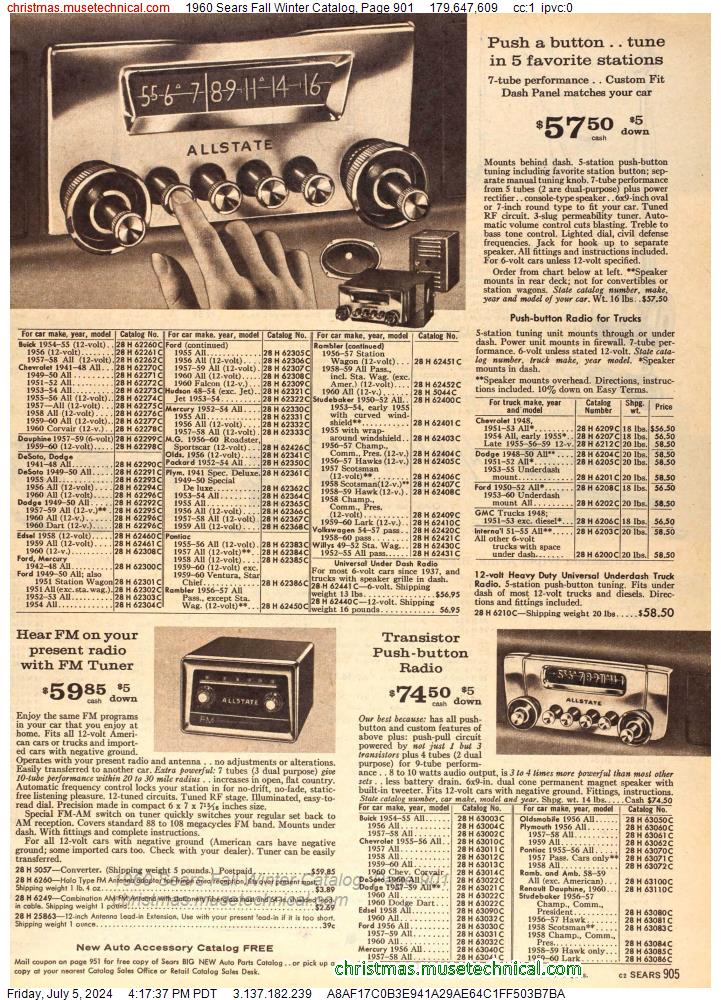 1960 Sears Fall Winter Catalog, Page 901