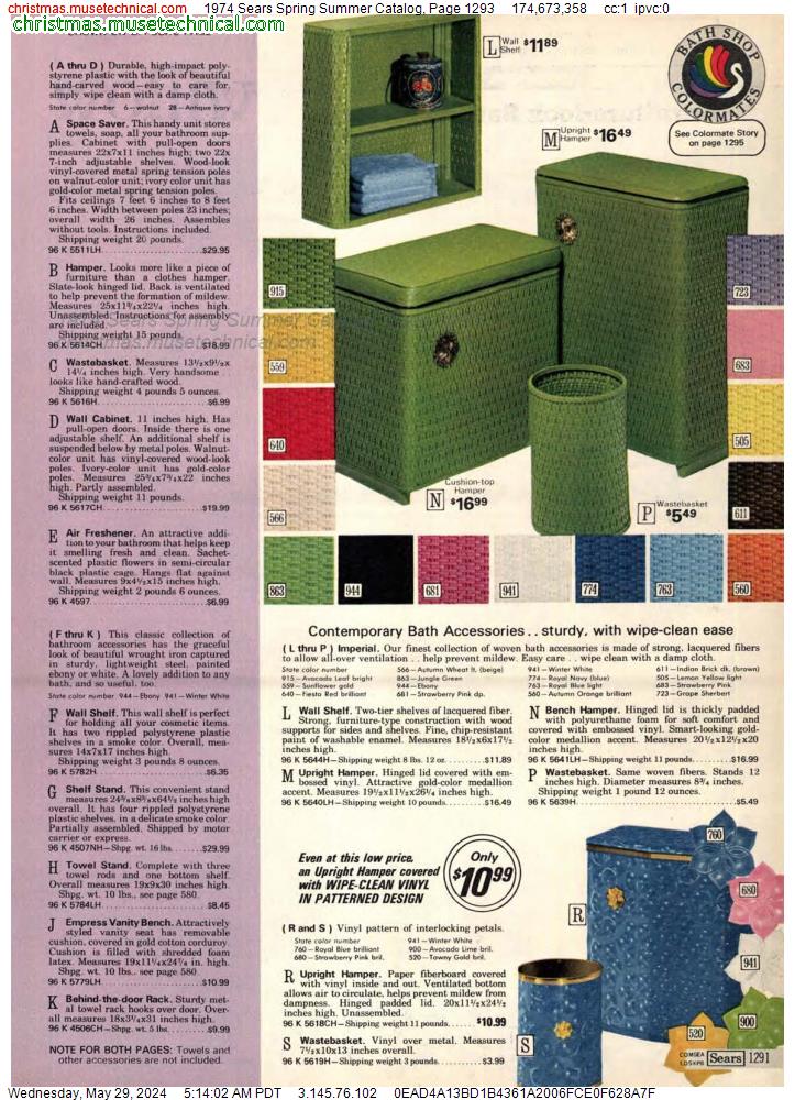1974 Sears Spring Summer Catalog, Page 1293