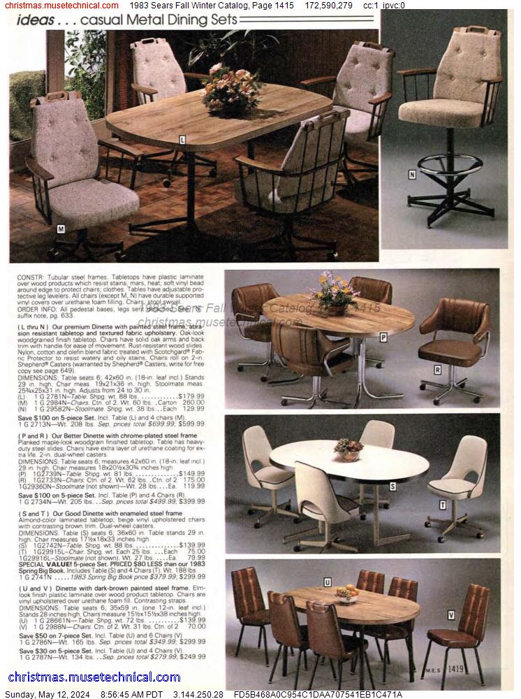 1983 Sears Fall Winter Catalog, Page 1415