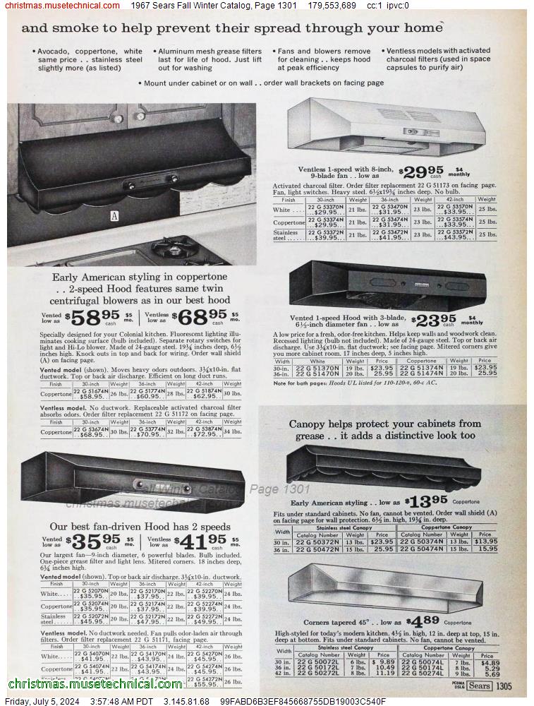 1967 Sears Fall Winter Catalog, Page 1301