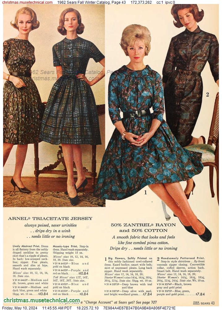 1962 Sears Fall Winter Catalog, Page 43
