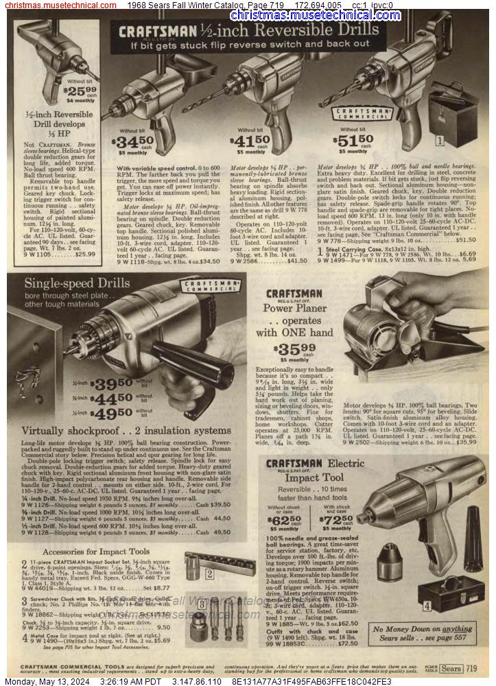1968 Sears Fall Winter Catalog, Page 719
