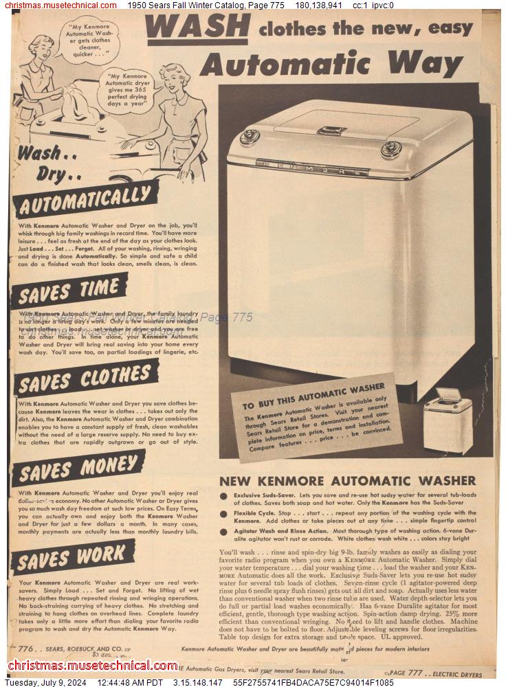 1950 Sears Fall Winter Catalog, Page 775