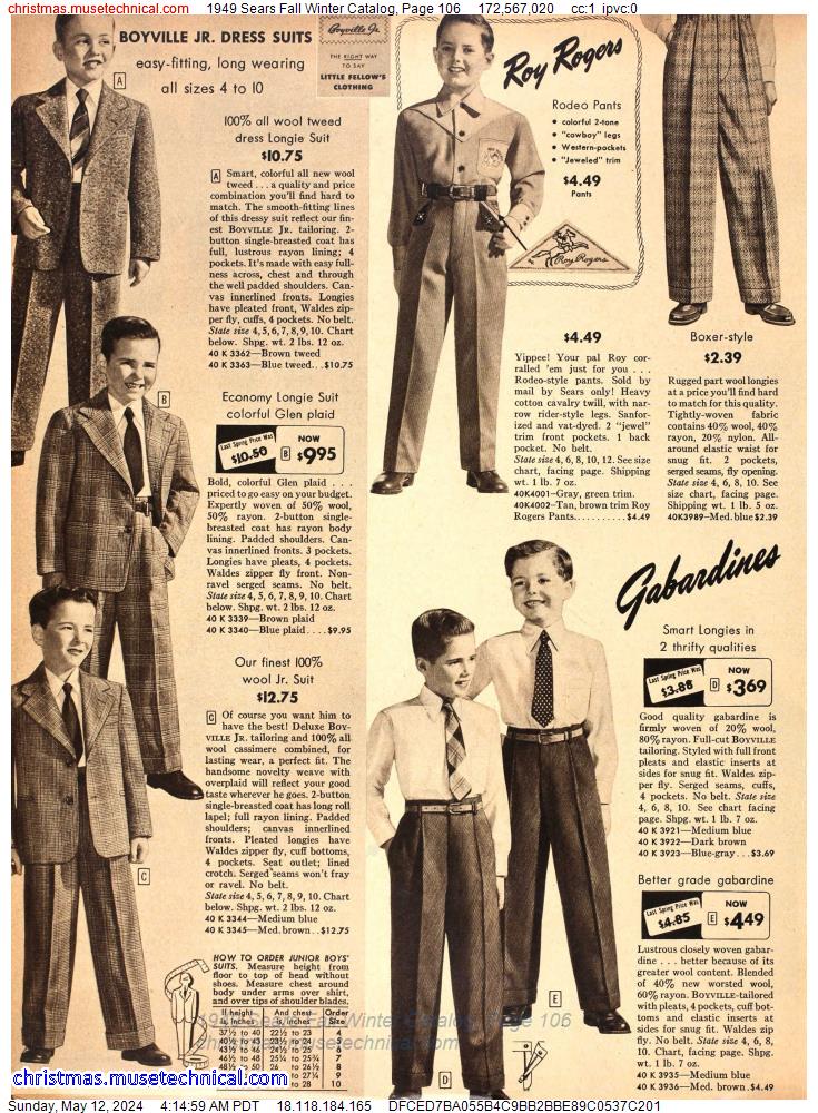 1949 Sears Fall Winter Catalog, Page 106