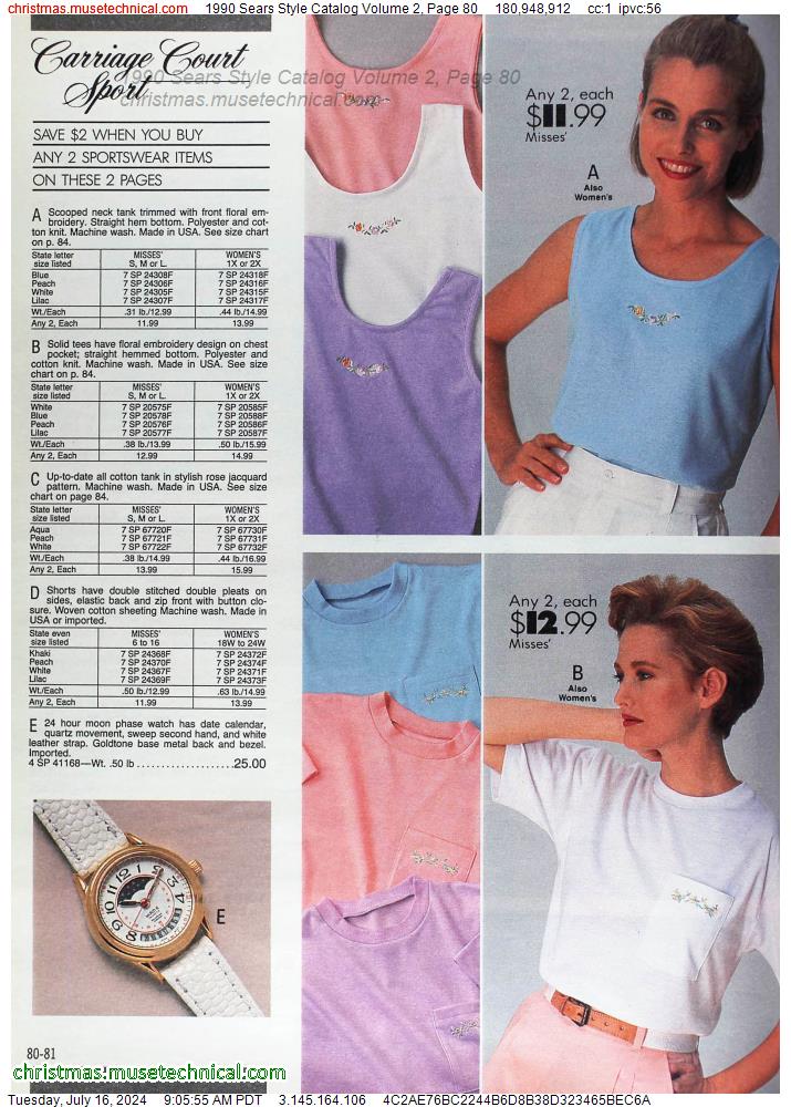 1990 Sears Style Catalog Volume 2, Page 80