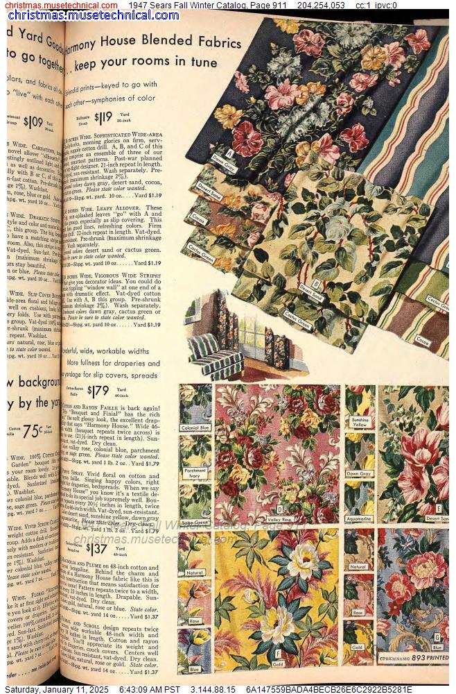 1947 Sears Fall Winter Catalog, Page 911