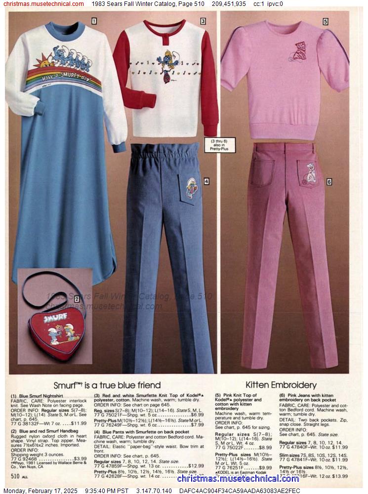 1983 Sears Fall Winter Catalog, Page 510