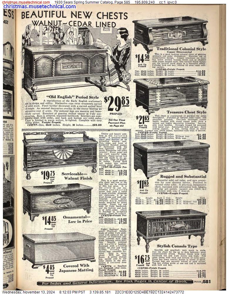 1930 Sears Spring Summer Catalog, Page 585