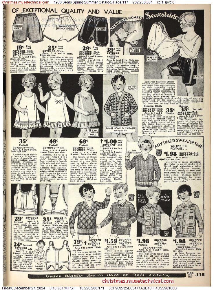 1930 Sears Spring Summer Catalog, Page 117