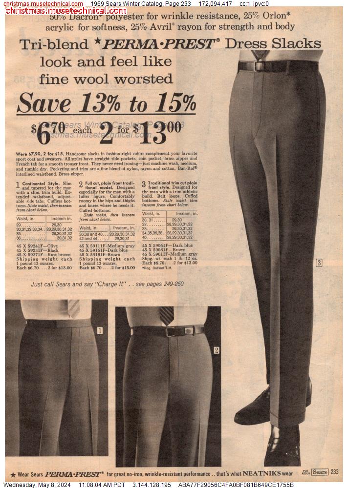 1969 Sears Winter Catalog, Page 233