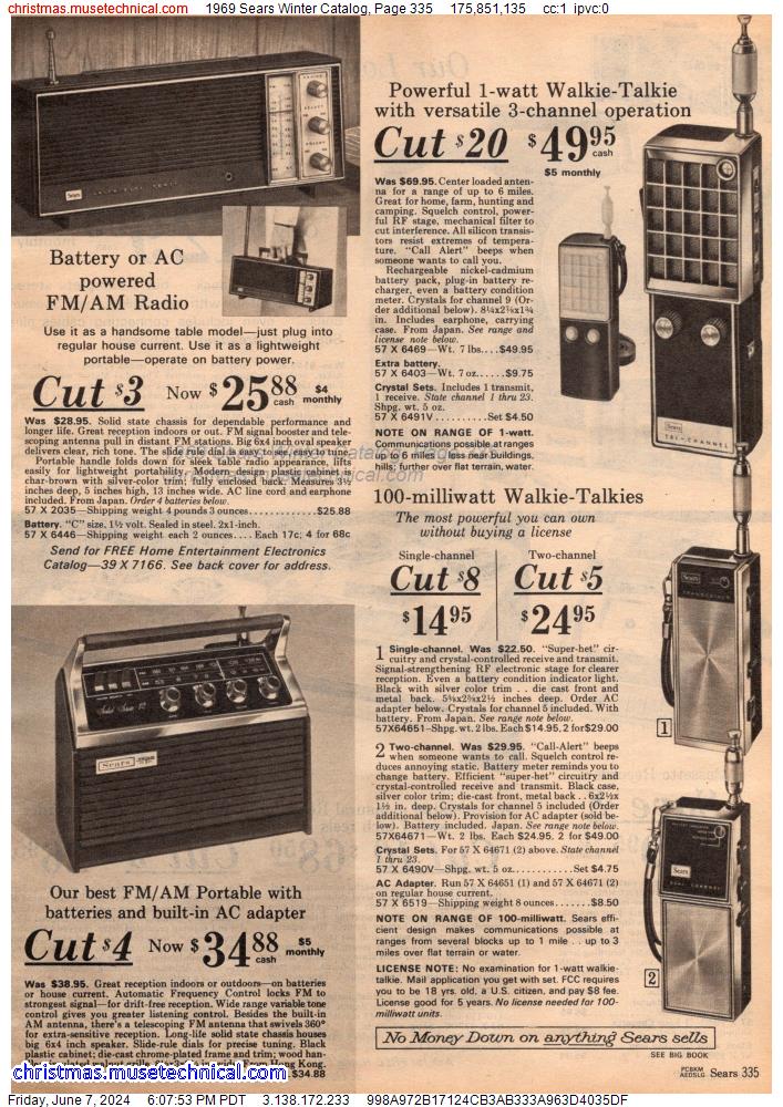 1969 Sears Winter Catalog, Page 335