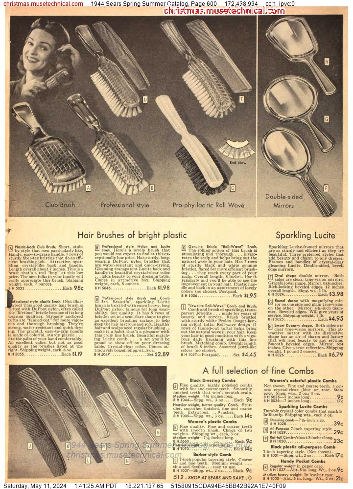 1944 Sears Spring Summer Catalog, Page 600