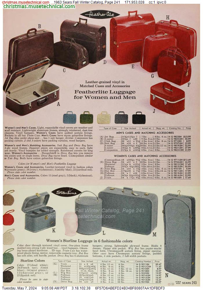 1963 Sears Fall Winter Catalog, Page 241