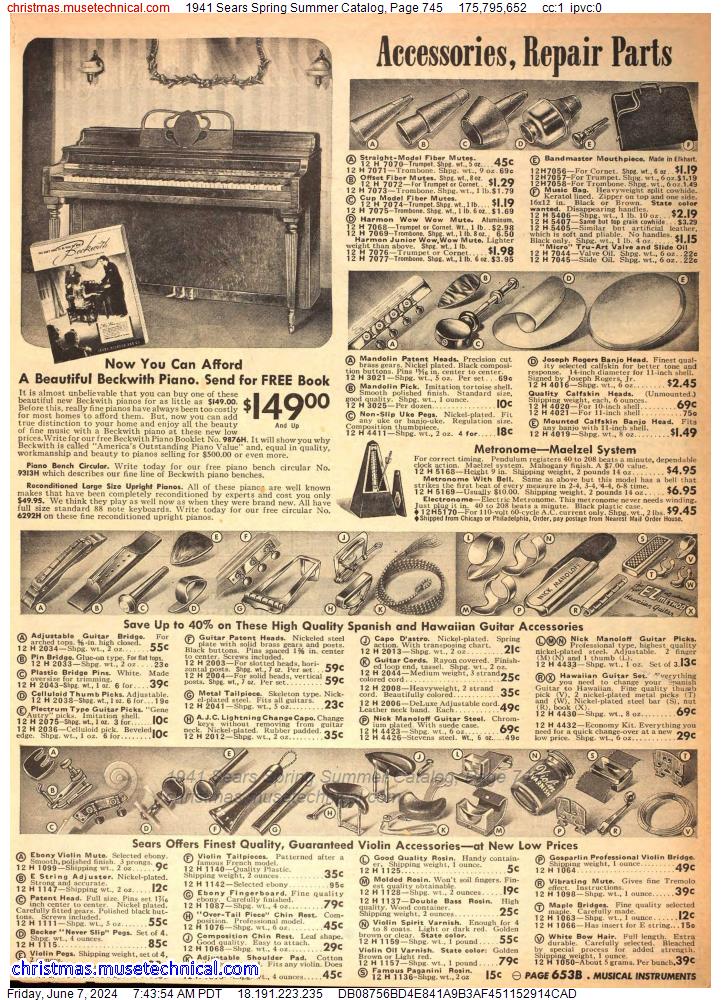 1941 Sears Spring Summer Catalog, Page 745
