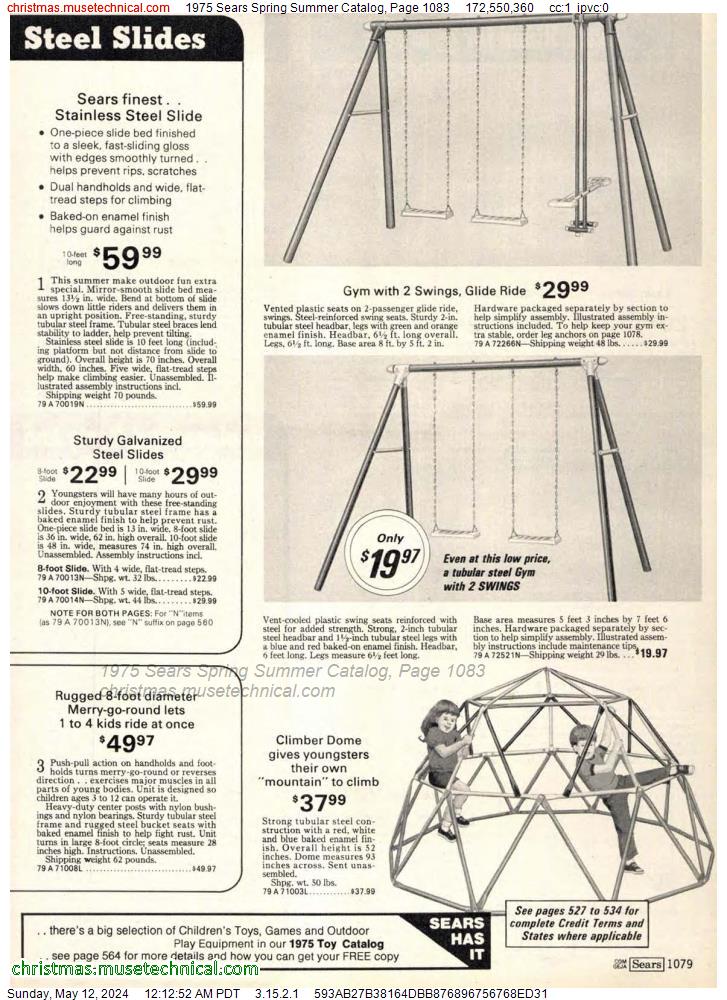 1975 Sears Spring Summer Catalog, Page 1083