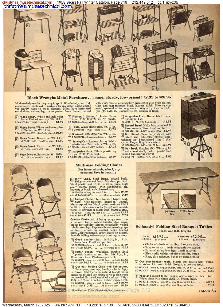 1958 Sears Fall Winter Catalog, Page 719