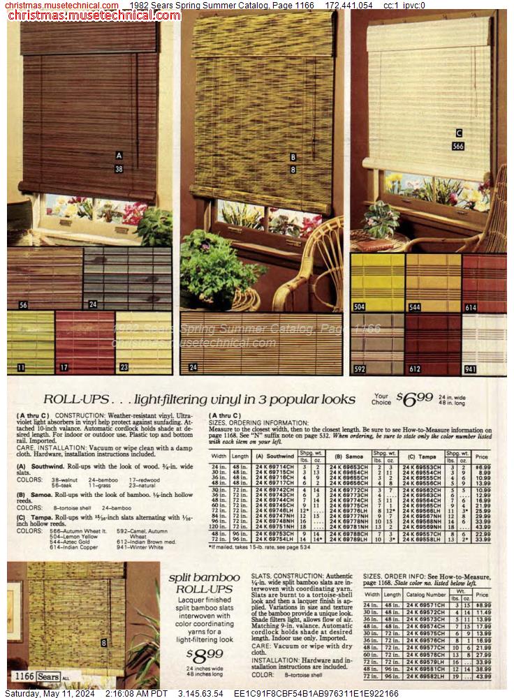 1982 Sears Spring Summer Catalog, Page 1166