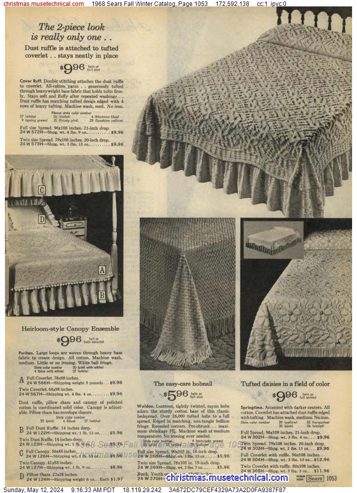 1968 Sears Fall Winter Catalog, Page 1053