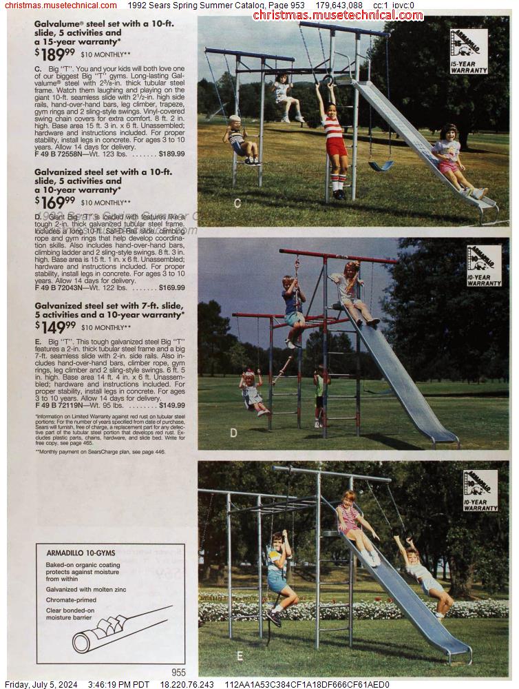 1992 Sears Spring Summer Catalog, Page 953