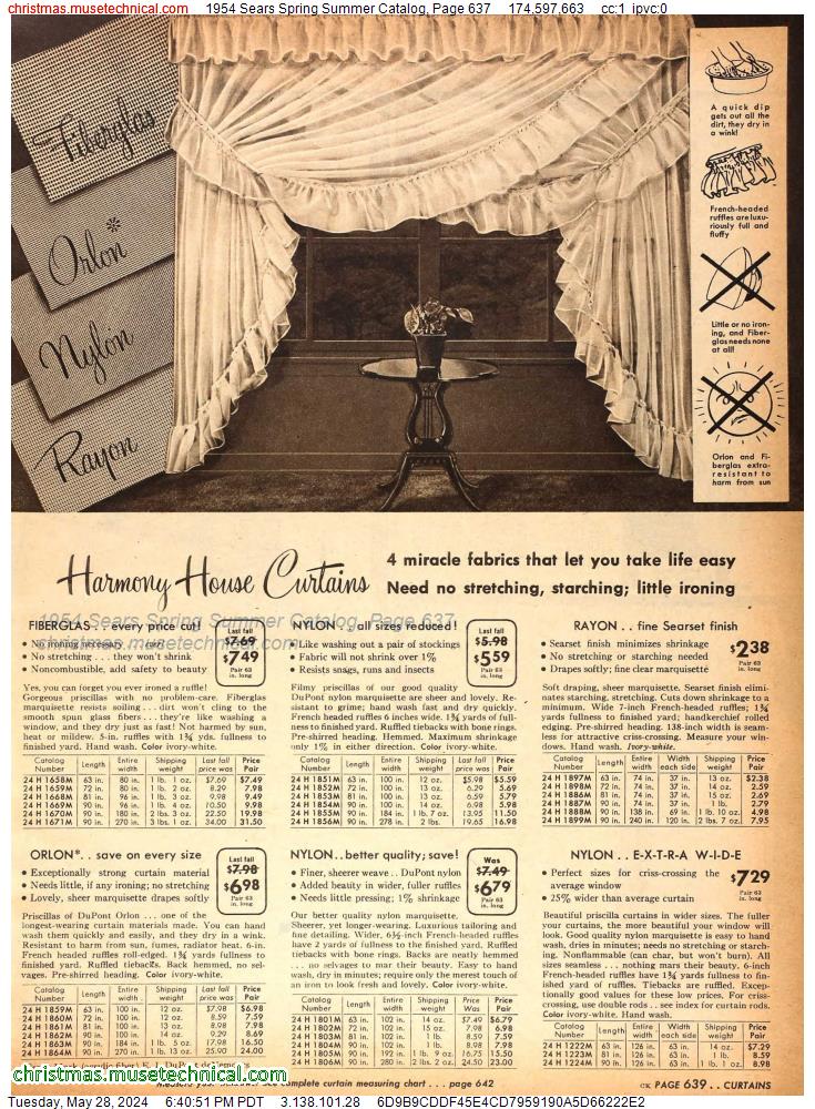 1954 Sears Spring Summer Catalog, Page 637