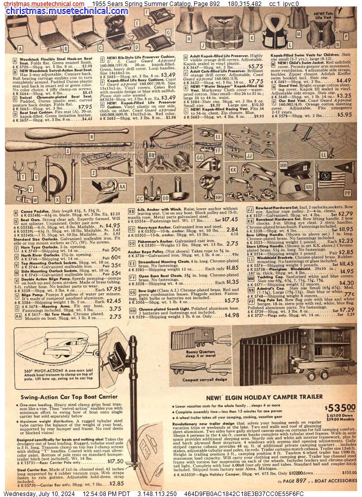 1955 Sears Spring Summer Catalog, Page 892