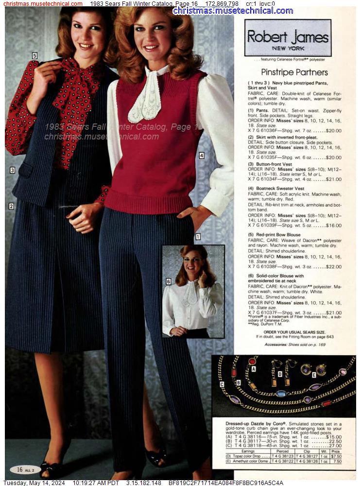 1983 Sears Fall Winter Catalog, Page 16
