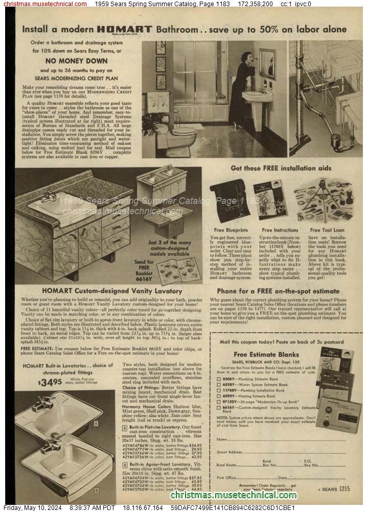 1959 Sears Spring Summer Catalog, Page 1183