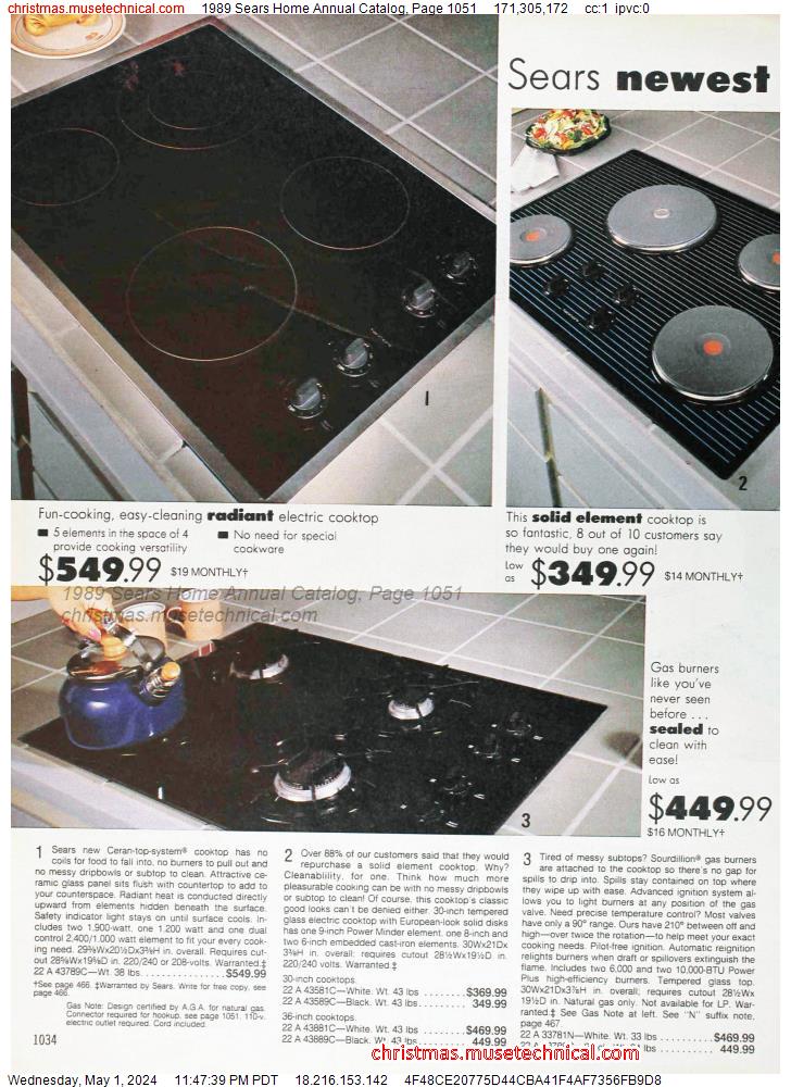 1989 Sears Home Annual Catalog, Page 1051