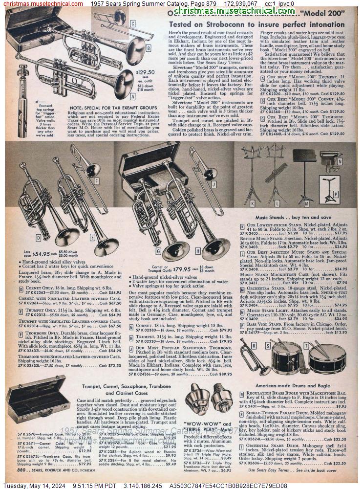 1957 Sears Spring Summer Catalog, Page 879