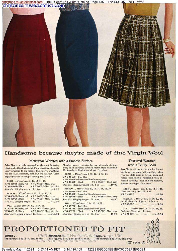 1963 Sears Fall Winter Catalog, Page 136