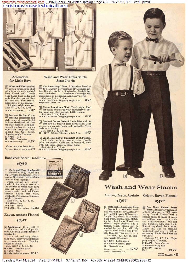 1960 Sears Fall Winter Catalog, Page 433