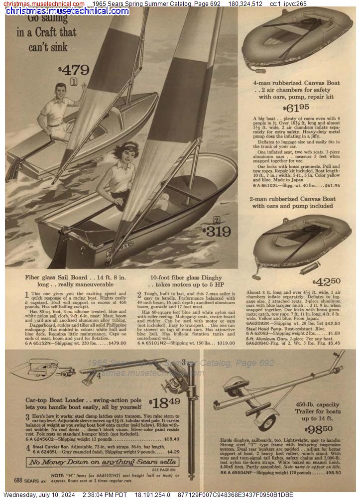 1965 Sears Spring Summer Catalog, Page 692