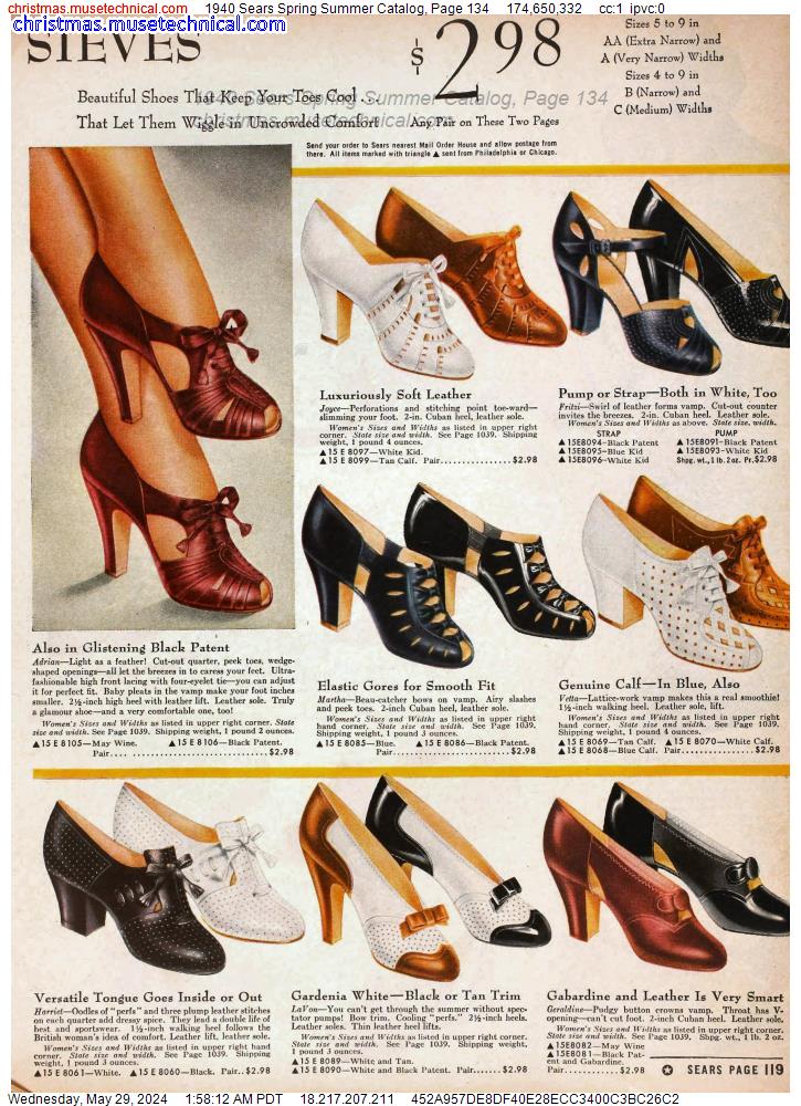 1940 Sears Spring Summer Catalog, Page 134