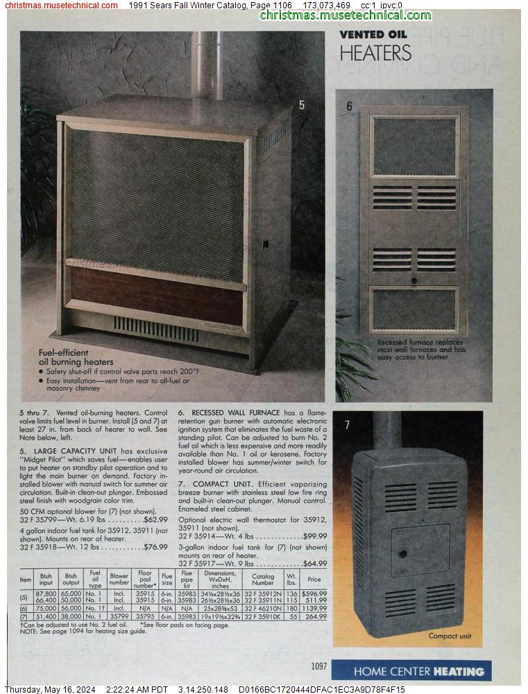 1991 Sears Fall Winter Catalog, Page 1106