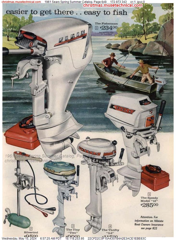 1961 Sears Spring Summer Catalog, Page 649